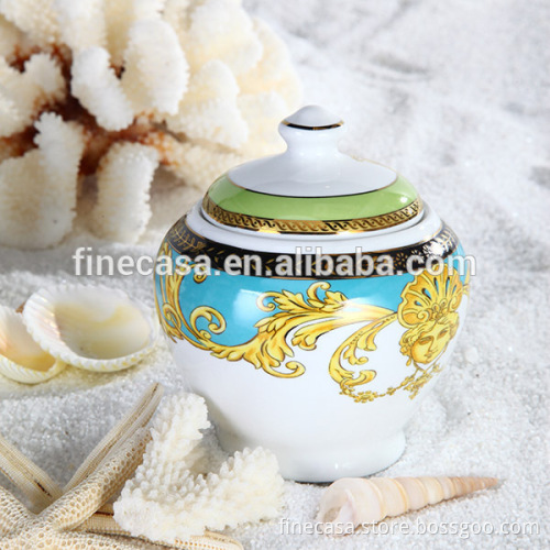 Luxury Fine Hyper White Porcelain Sugar Tea Pot & Creamer of Sea Goddness